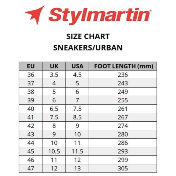 Stylmartin Urban Size-guide